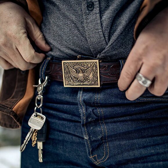 NEW Mission Western Collection Cowboy Leather Men's Belt - Picture 2 of 10